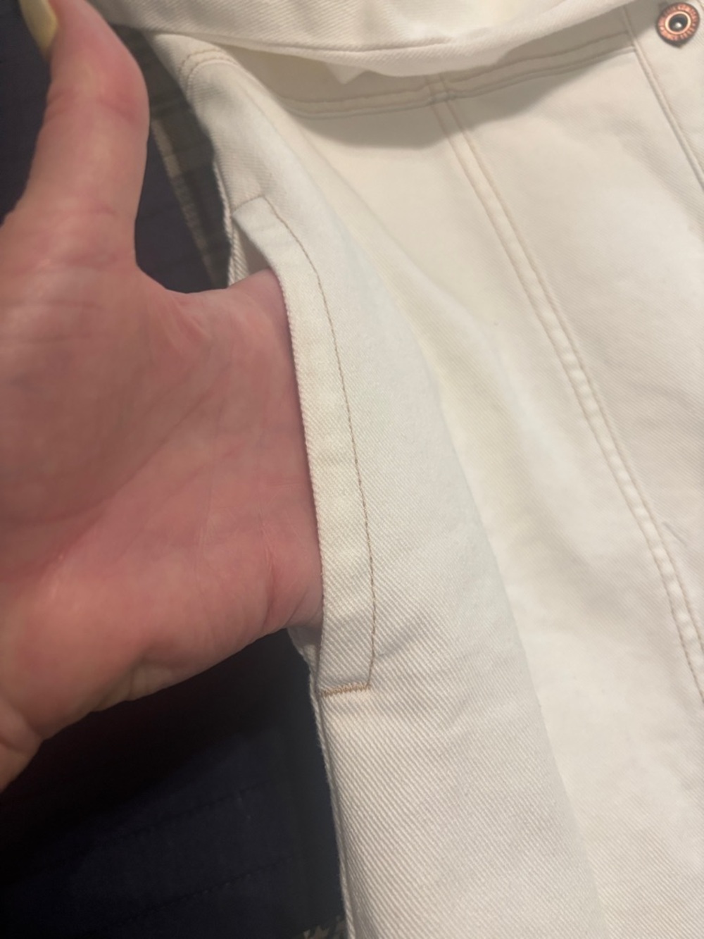 Frye White Long-Sleeve Button-Front Mini Denim Dress - Picture 10 of 10